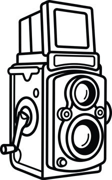 Vintage twin lens reflex camera Vector Photography day