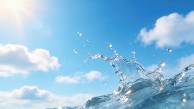 Water splash in sky