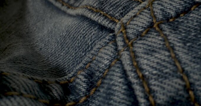 Highresolution Image Showcasing Stitching And Fabric Texture In Denim