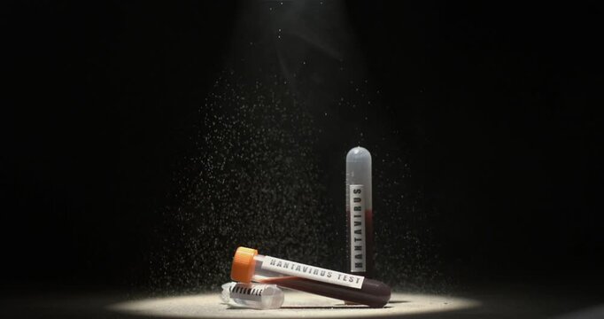 Super Slow Motion Quality Control Scientist Reveals Particle Cloud Over Assay