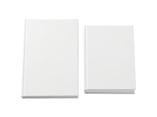 Fototapeta premium Blank hardcover books isolated on transparent background, ready for design use on t-shirts, clipart, print-on-demand products, stickers, and sublimation projects.