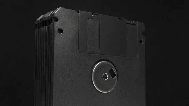 Black floppy diskettes. Floppy disk, diskette, or floppy diskette - type of disk storage made from a thin, flexible disk coated with magnetic storage medium
