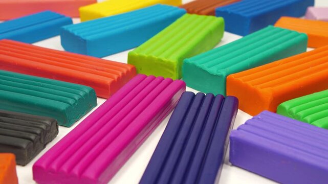 Colorful soft clay blocks ideal for handcrafting, sculpting, and playful artistic activities
