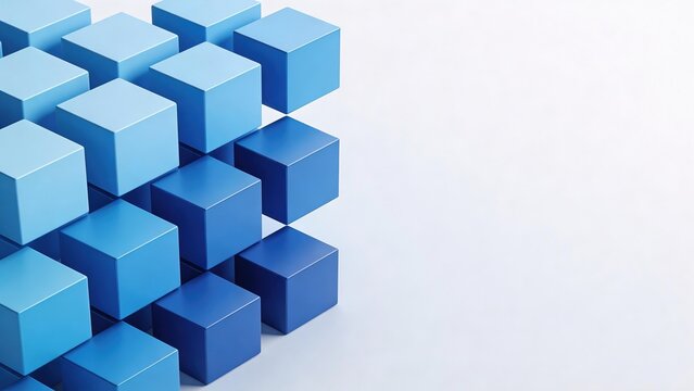 Blue Cubes Arranged in a Pattern