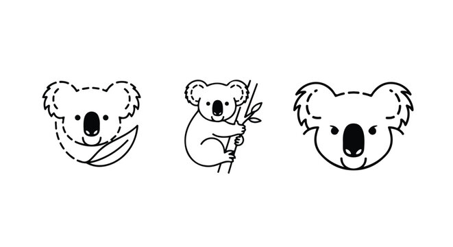 Koala bear pattern border in halftone dotted style