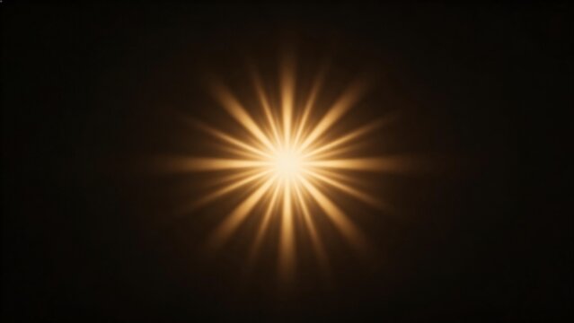 Bright starburst light on dark background