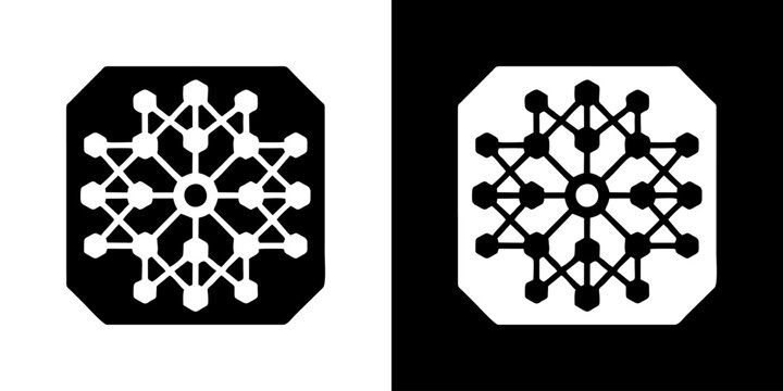 Minimalist abstract interconnected dot pattern representing intricate relationships, technology networks, and core innovation in a sleek, versatile graphic design concept