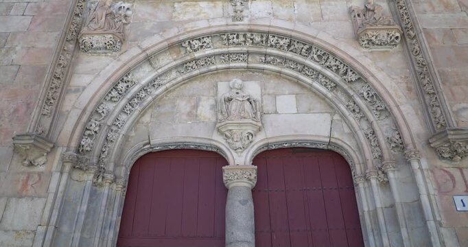The famous Plateresque fa&ccedil;ade of the University of Salamanca in Spain.