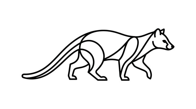 Minimalist Line Art Tasmanian Devil Illustration