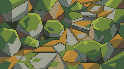 Obraz premium Vibrant colorful geometric polygon rock stone seamless pattern design