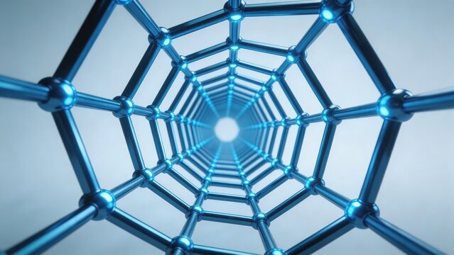 Blue geometric tunnel structure
