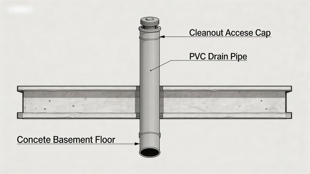 PVC Drain Pipe in Concrete Floor