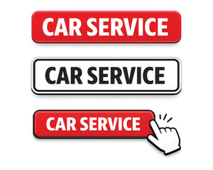 Fototapeta premium Car Service Buttons with Click Icon
