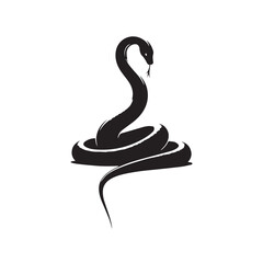 Fototapeta premium black silhouette of a snake
