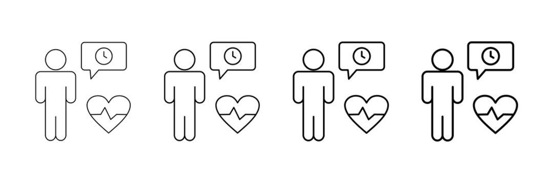 Life Expectancy Icons Vector Set In Different Stroke Line Style