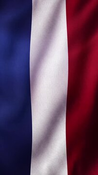 Dutch National Flag Waving in Wind Vertical 9:16 | Red White Blue Silk Fabric Close-Up Cinematic Motion Background 1080p HD Video Footage dutch flag waving, netherlands flag waving, dutch national fla