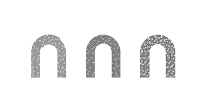 Abstract rainbow pattern with concentric arches