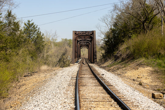 railroad tracks in the countryside