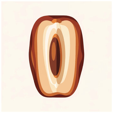 Brown Seed Illustration with Layers and Texture.