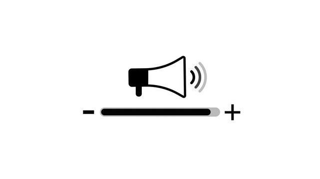 animated in volume increase screen. sound button, speaker sign