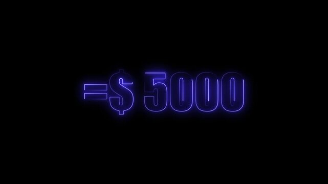 glowing line five thousand dollar animation.  $5000
