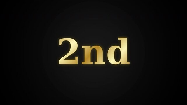 Golden '2nd' text centered on a dark background