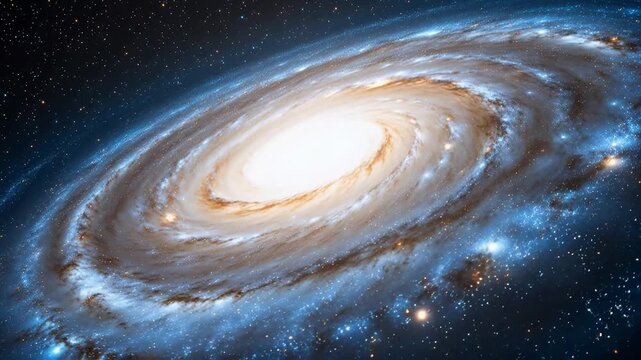 A stunning spiral galaxy, a cosmic marvel with swirling arms and a bright central core, illuminating the vastness of space