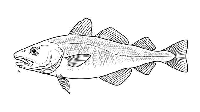 Atlantic Cod Fish Illustration