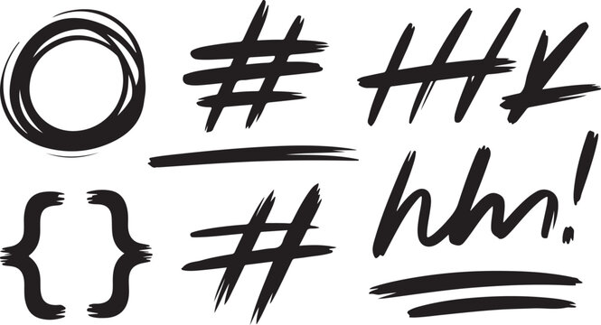 Handwritten artistic markers and symbols for emphasizing important concepts.