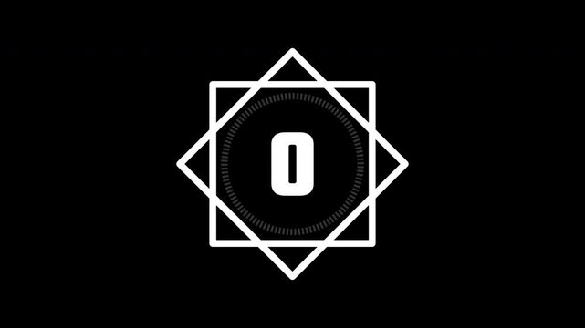 5 second countdown animation, countdown 5 to 0. 4k video
