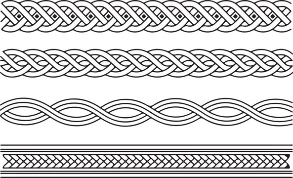 Celtic knot ornament collection for traditional decorative pattern use.
