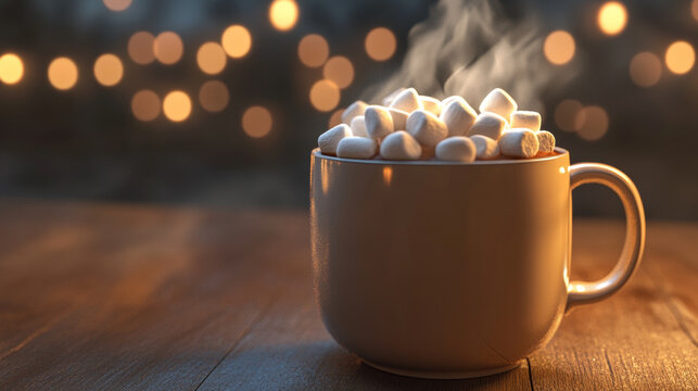 Hot chocolate and marshmallows - Generative AI