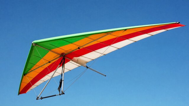 ultralight. A colorful ultralight aircraft wing extended against a clear blue sky. mobility guides, transit brochures, designed for mobility and urban transit guides.