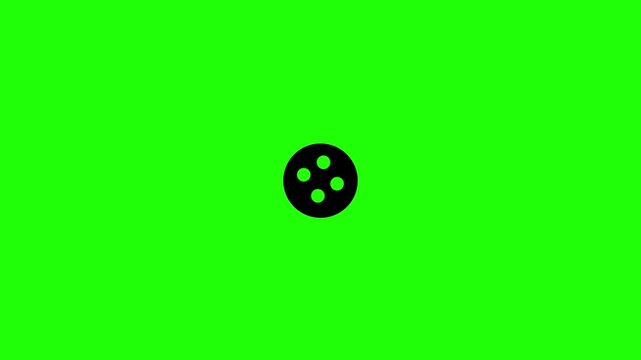 Black button rolling across green screen footage high quality professional detailed