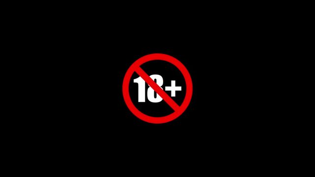 Age Restriction Signs Isolated on Black Background 18 Plus 16 Plus 13 Plus