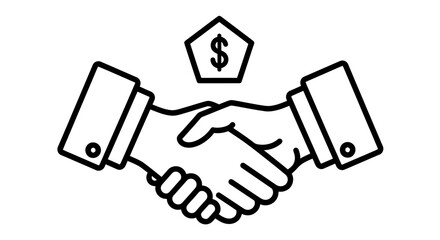 Obraz premium Two business colleagues shake hands in a sign of agreement and partnership.