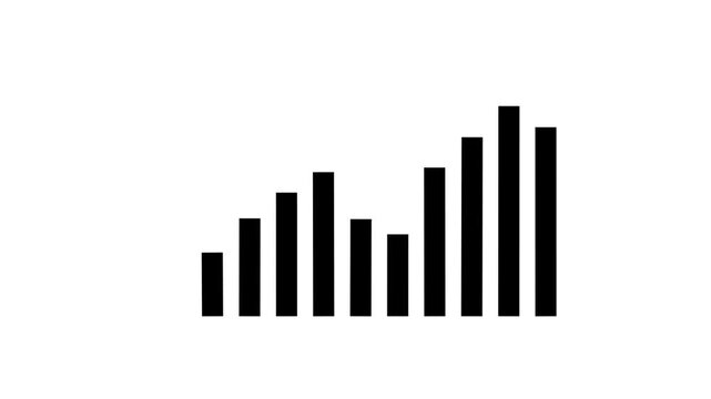 Growing bar graph animation showing increasing data progression high quality professional