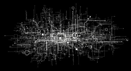 Fototapeta premium Abstract digital network illustration lines connections and technology concept