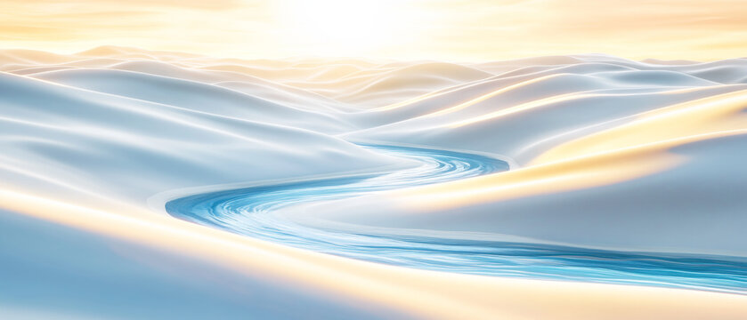 Dreamy water waves and light and shadow intertwined - Generative AI