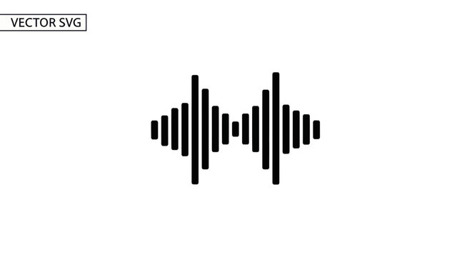 Audio Waveform Icon - Sound Waveform Vector Graphic