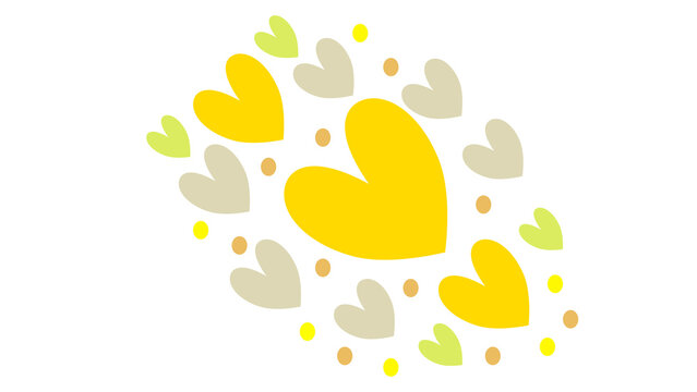 Ilustraci&oacute;n de varios corazones de diferentes colores y tama&ntilde;os en un fondo transparente 