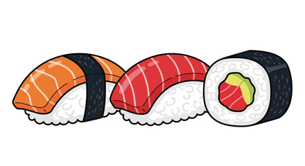 Sushi pieces on a plate. © Awaludin