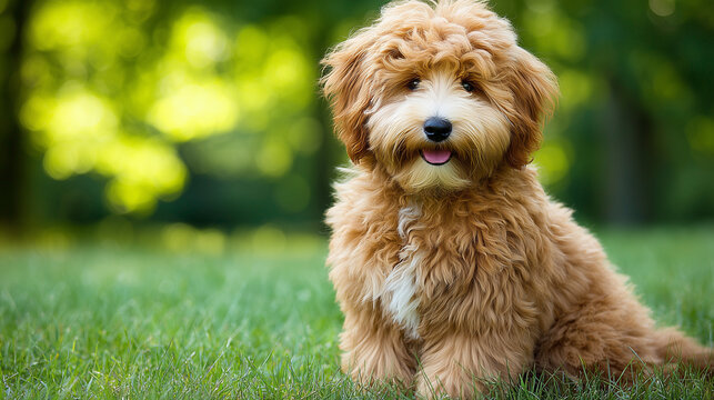 Celebrating International Doodle Dog Day with a happy dog outdoors