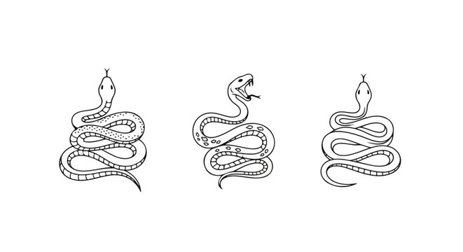 Silhouette of snakes in a dotted halftone style