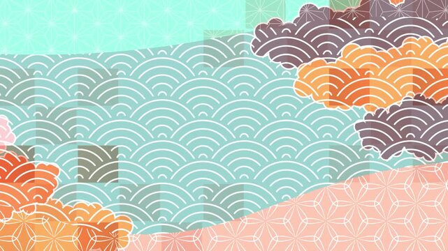 Abstract Animation of Traditional Japanese Patterns in Pastel Tones
