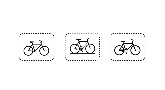 Seamless border pattern with minimalist bicycle symbols