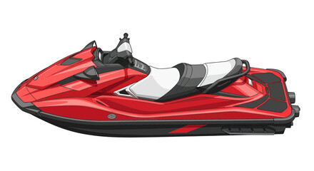 Red Jet Ski Watercraft Isolated on White Background © Inung