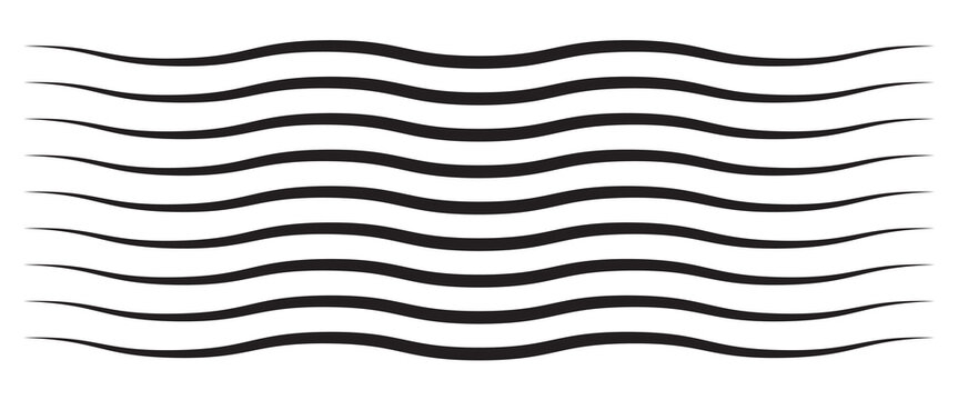 Waves line set. Wave ornament pattern. Set of wavy zigzag lines. Wave thin line background. Vector zigzag and wavy horizontal underline. Vector