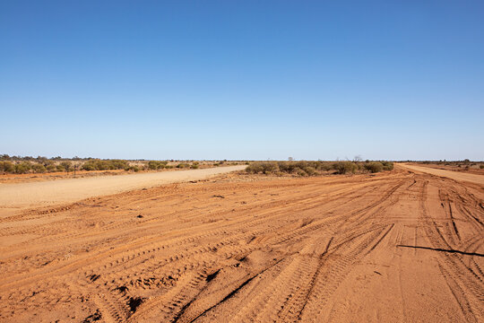 Wide open road of the Australian outback in New South Wales