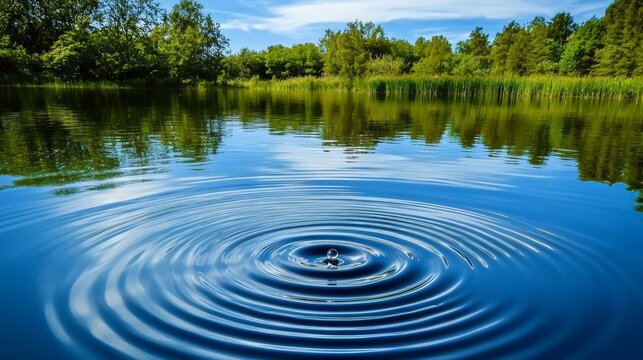 Nature's beauty: a calm lake filled with life